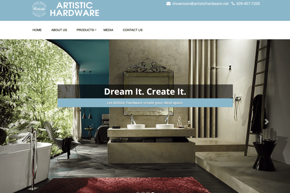 Artistic Hardware website screenshot