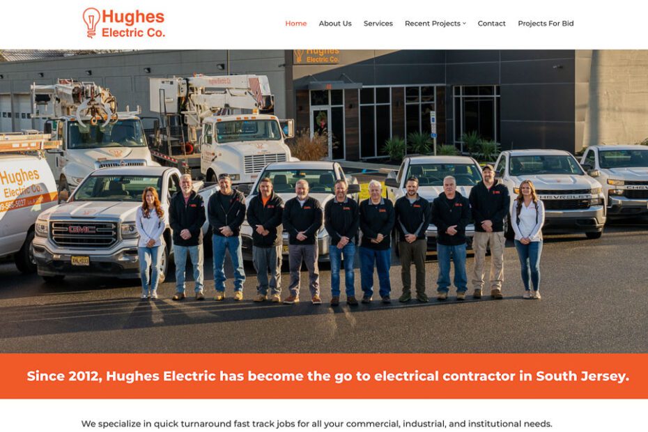 Hughes Electric web design by 11th Floor creative group